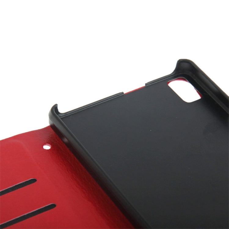 Crazy Horse Texture Leather Case with Credit Card Slots & Holder for Huawei Ascend P6