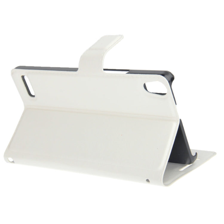 Crazy Horse Texture Leather Case with Credit Card Slots & Holder for Huawei Ascend P6