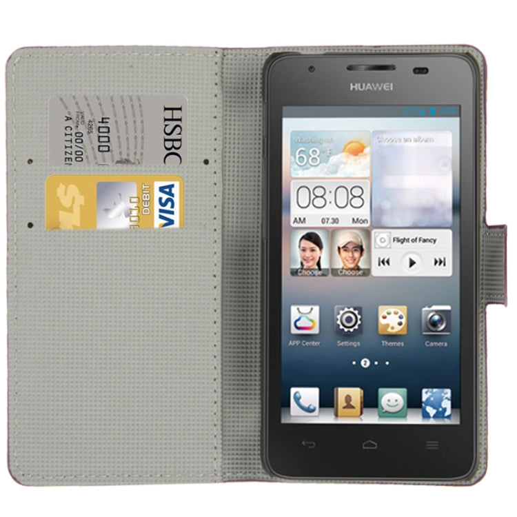 Colorful Meteor Pattern Leather Case with Credit Card Slots & Holder for Huawei Ascend G510