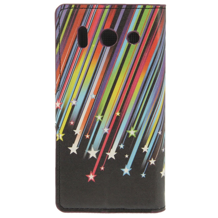 Colorful Meteor Pattern Leather Case with Credit Card Slots & Holder for Huawei Ascend G510