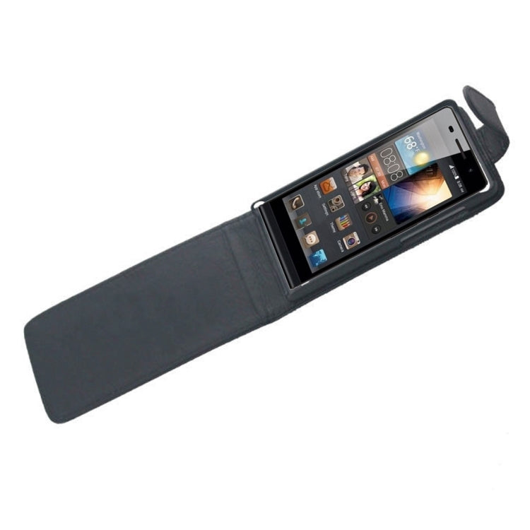 Vertical Flip Leather Case for Huawei Ascend G6-T00 3G / P6 mini(Black)