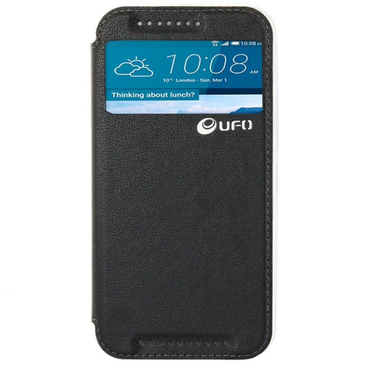 For HTC One M9 UFO Orange Peel Texture Leather Case with Holder & Card Slot & Caller ID Display