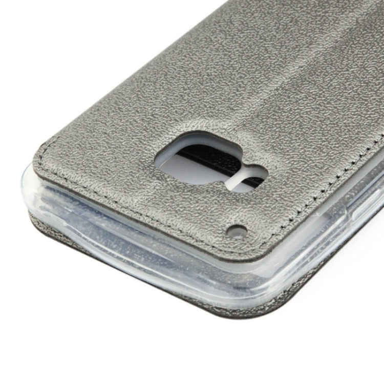 For HTC One M9 UFO Orange Peel Texture Leather Case with Holder & Card Slot & Caller ID Display