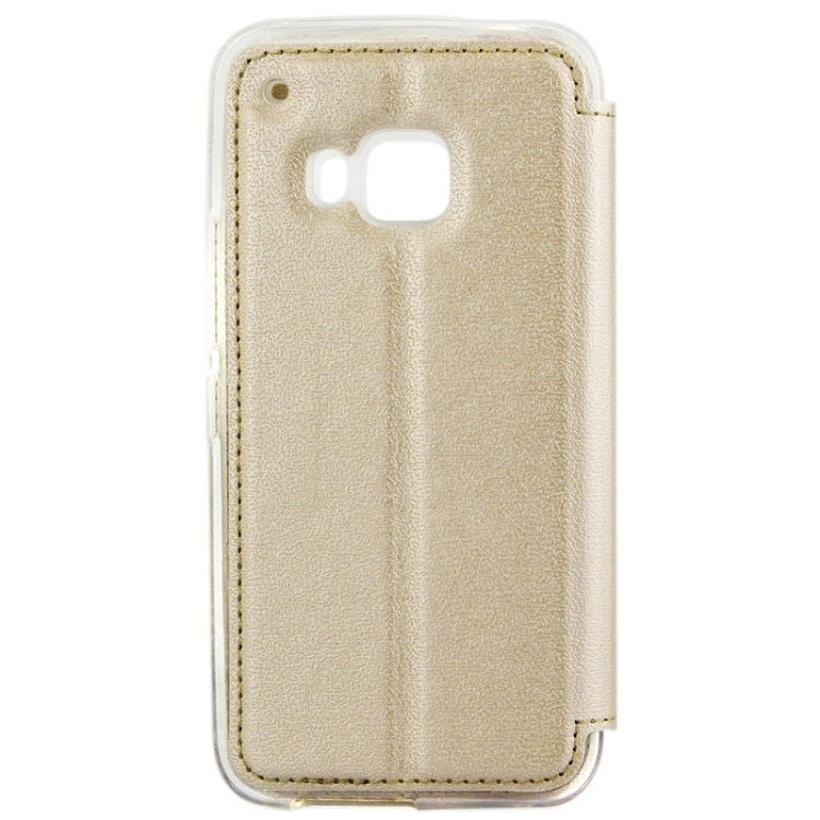 For HTC One M9 UFO Orange Peel Texture Leather Case with Holder & Card Slot & Caller ID Display