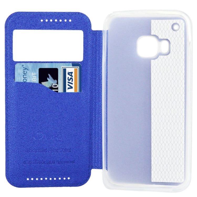 For HTC One M9 UFO Orange Peel Texture Leather Case with Holder & Card Slot & Caller ID Display