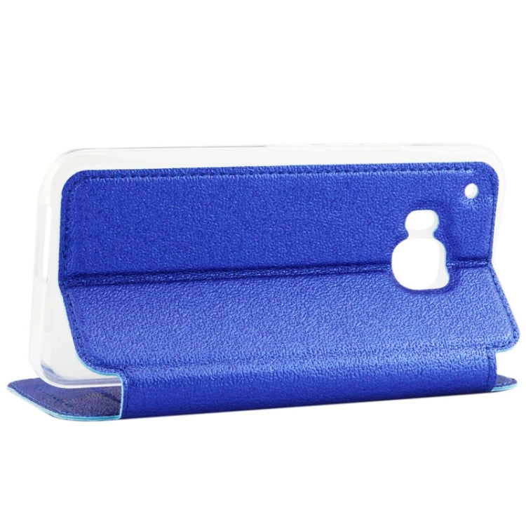 For HTC One M9 UFO Orange Peel Texture Leather Case with Holder & Card Slot & Caller ID Display