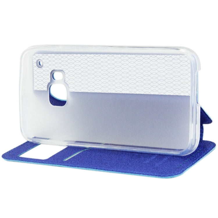 For HTC One M9 UFO Orange Peel Texture Leather Case with Holder & Card Slot & Caller ID Display