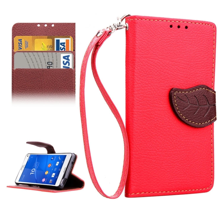 Leaf Magnetic Snap Litchi Texture Horizontal Flip Leather Case with Card Slots & Holder & Lanyard for Sony Xperia Z4 Compact