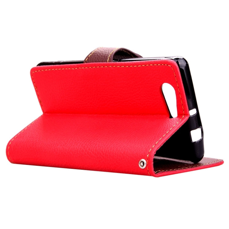 Leaf Magnetic Snap Litchi Texture Horizontal Flip Leather Case with Card Slots & Holder & Lanyard for Sony Xperia Z4 Compact