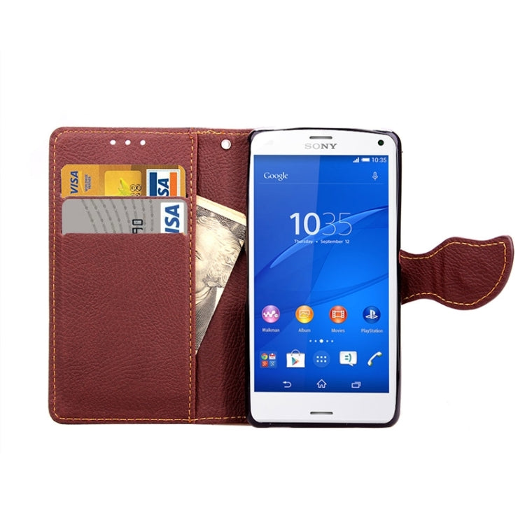 Leaf Magnetic Snap Litchi Texture Horizontal Flip Leather Case with Card Slots & Holder & Lanyard for Sony Xperia Z4 Compact