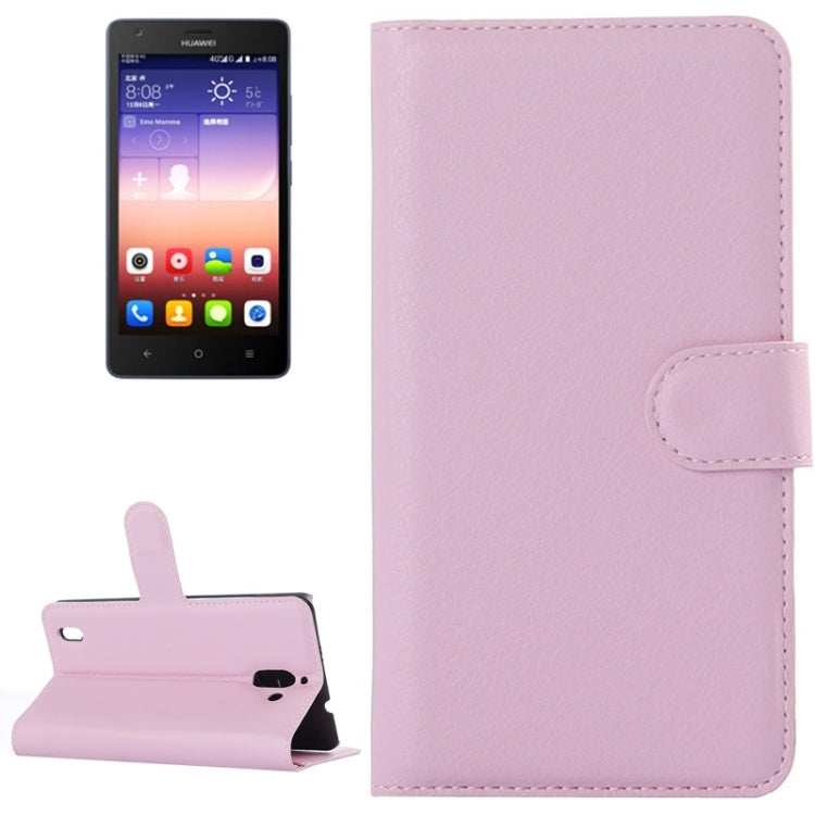 Litchi Texture Horizontal Flip Leather Case with Card Slots & Wallet & Holder for Huawei Ascend G628