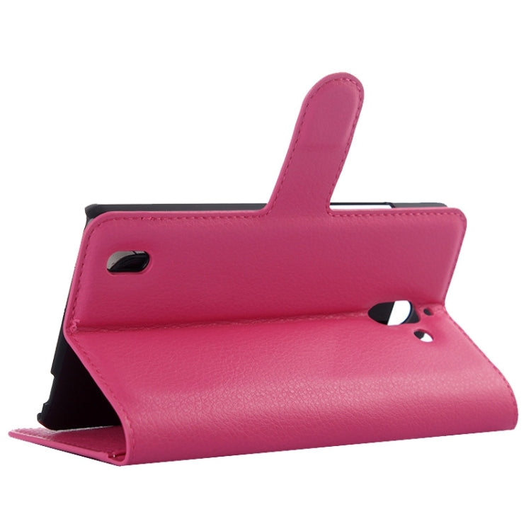 Litchi Texture Horizontal Flip Leather Case with Card Slots & Wallet & Holder for Huawei Ascend G628