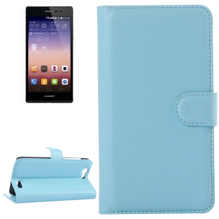 Litchi Texture Horizontal Flip Leather Case with Card Slots & Wallet & Holder for Huawei Ascend G7