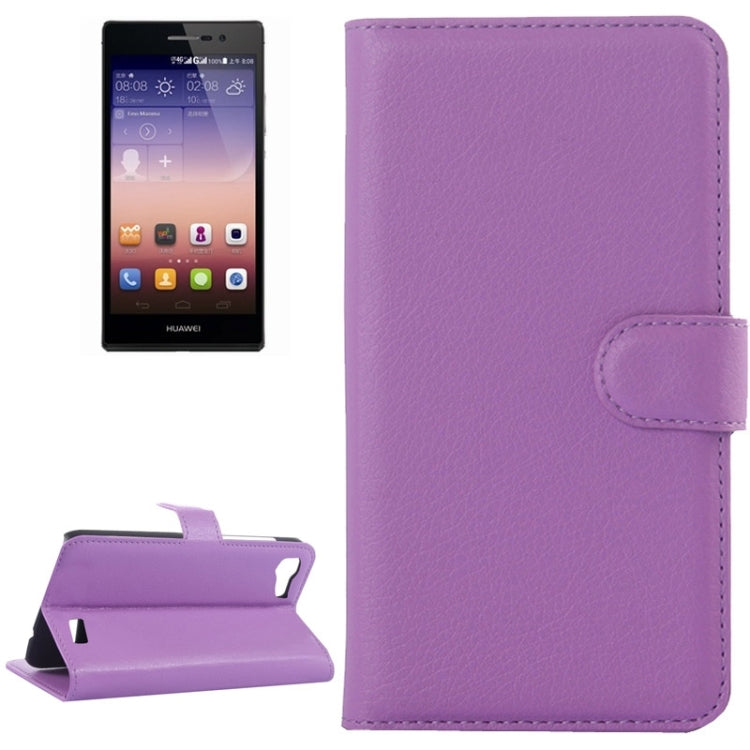 Litchi Texture Horizontal Flip Leather Case with Card Slots & Wallet & Holder for Huawei Ascend G7