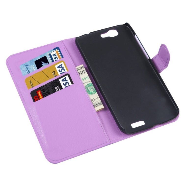 Litchi Texture Horizontal Flip Leather Case with Card Slots & Wallet & Holder for Huawei Ascend G7
