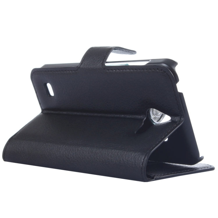 Litchi Texture Horizontal Flip Leather Case with Card Slots & Wallet & Holder for Huawei Ascend Y550