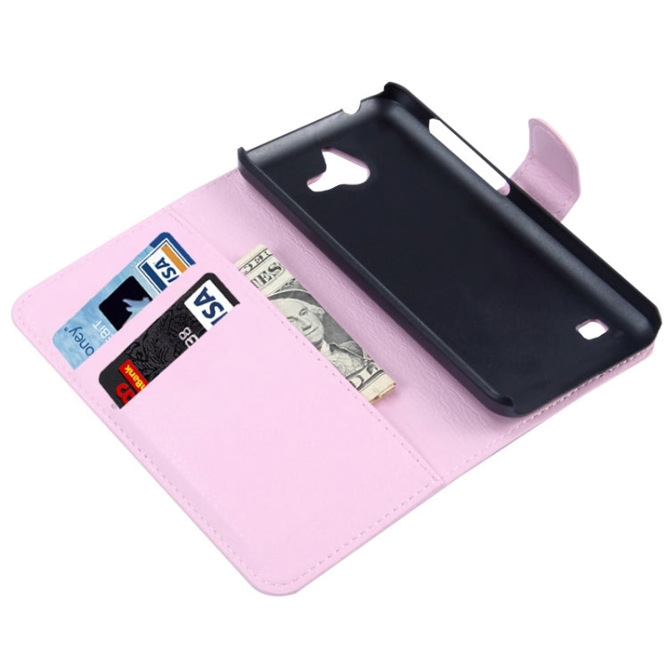 Litchi Texture Horizontal Flip Leather Case with Card Slots & Wallet & Holder for Huawei Ascend Y550