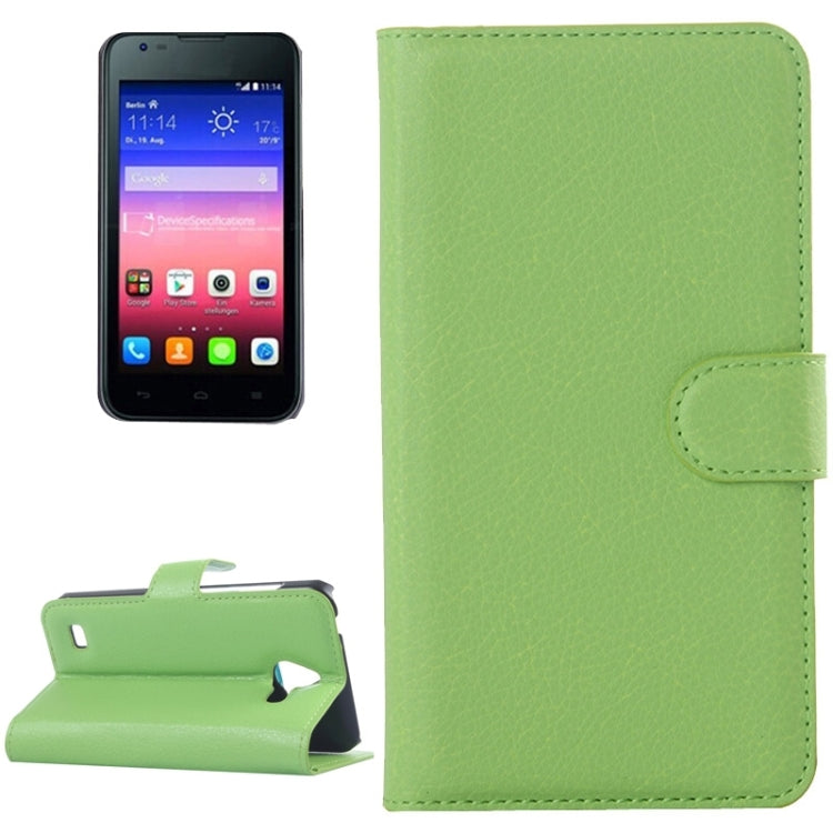 Litchi Texture Horizontal Flip Leather Case with Card Slots & Wallet & Holder for Huawei Ascend Y550