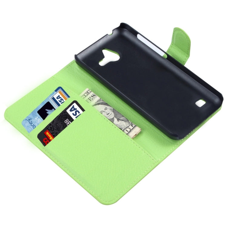 Litchi Texture Horizontal Flip Leather Case with Card Slots & Wallet & Holder for Huawei Ascend Y550