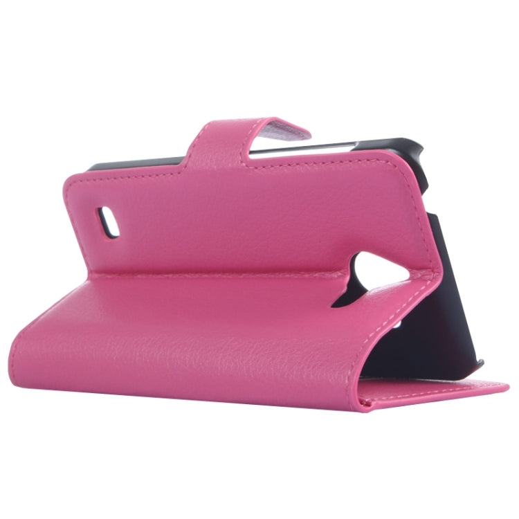 Litchi Texture Horizontal Flip Leather Case with Card Slots & Wallet & Holder for Huawei Ascend Y550