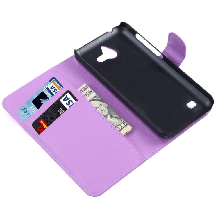 Litchi Texture Horizontal Flip Leather Case with Card Slots & Wallet & Holder for Huawei Ascend Y550