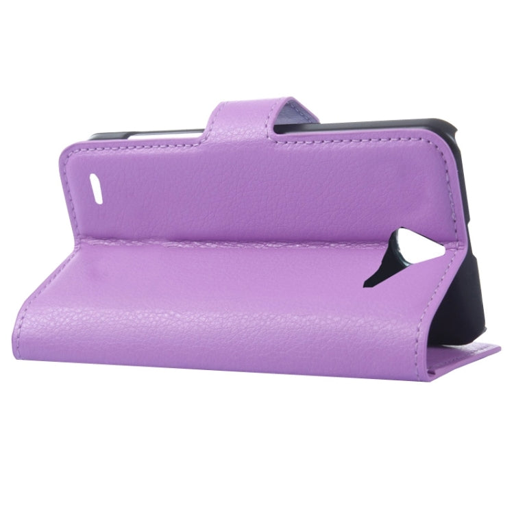 Litchi Texture Horizontal Flip Leather Case with Card Slots & Wallet & Holder for Huawei Ascend Y550