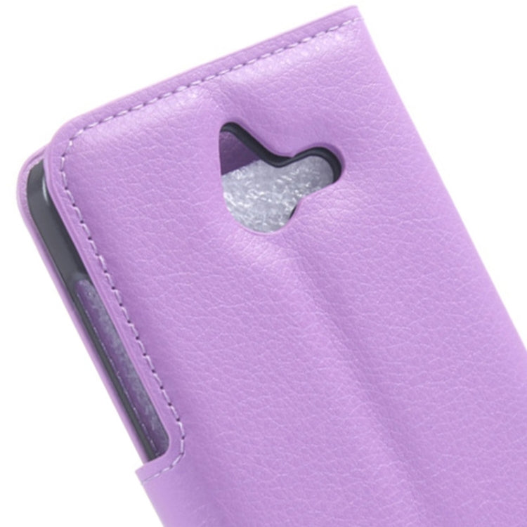 Litchi Texture Horizontal Flip Leather Case with Card Slots & Wallet & Holder for Huawei Ascend Y550