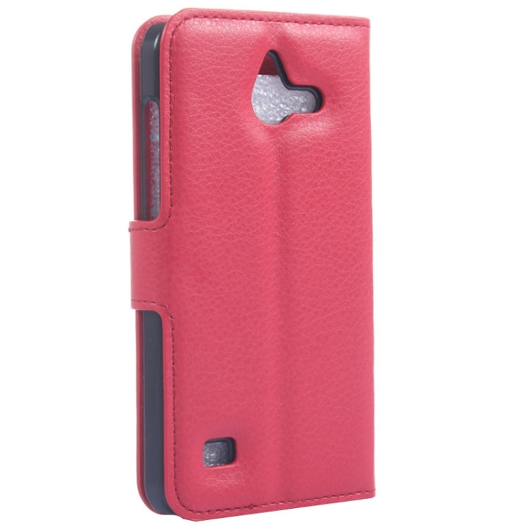 Litchi Texture Horizontal Flip Leather Case with Card Slots & Wallet & Holder for Huawei Ascend Y550