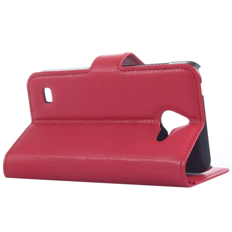 Litchi Texture Horizontal Flip Leather Case with Card Slots & Wallet & Holder for Huawei Ascend Y550