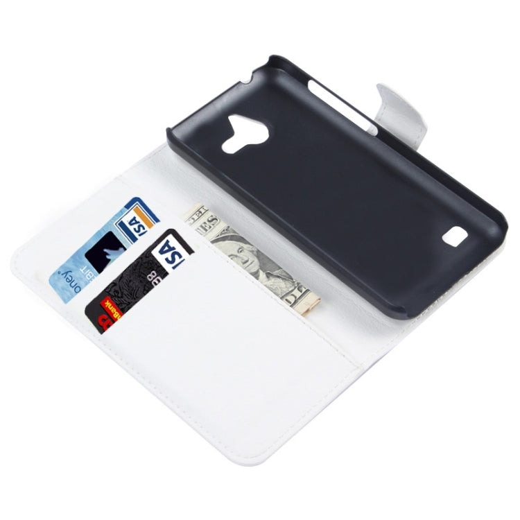 Litchi Texture Horizontal Flip Leather Case with Card Slots & Wallet & Holder for Huawei Ascend Y550