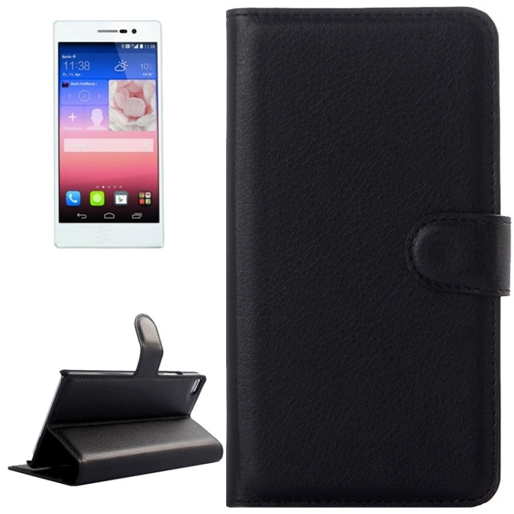 Lichee Texture Leather Case with Holder & Card Slots & Wallet for Huawei P8