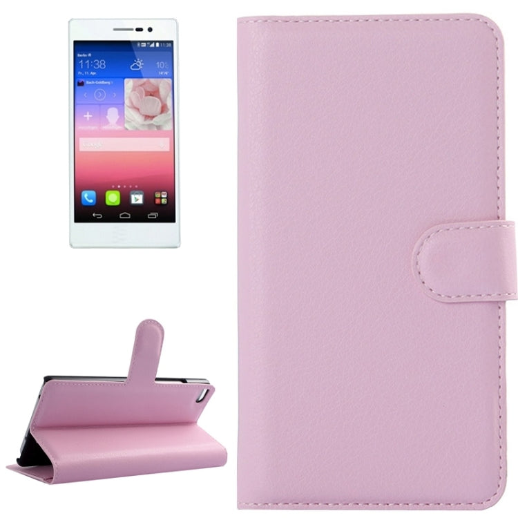 Lichee Texture Leather Case with Holder & Card Slots & Wallet for Huawei P8