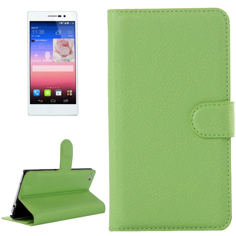 Lichee Texture Leather Case with Holder & Card Slots & Wallet for Huawei P8