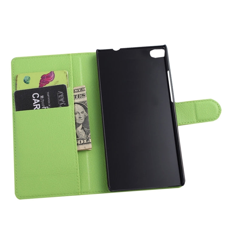 Lichee Texture Leather Case with Holder & Card Slots & Wallet for Huawei P8