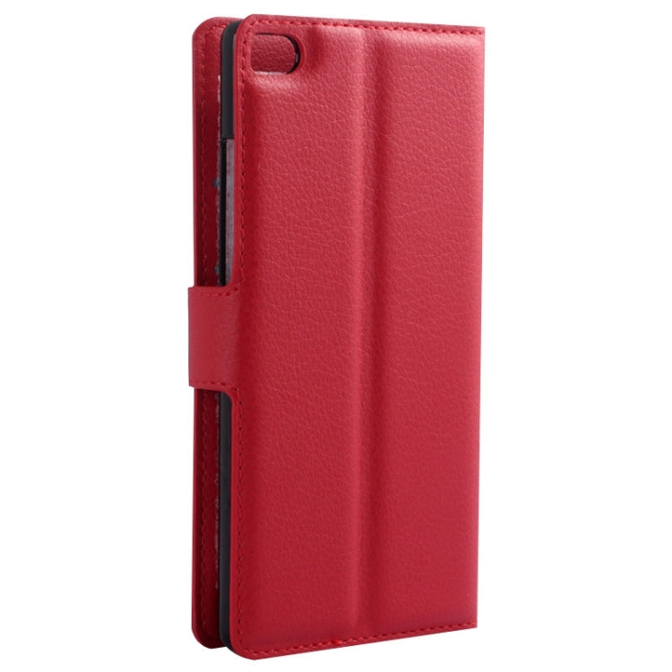 Lichee Texture Leather Case with Holder & Card Slots & Wallet for Huawei P8