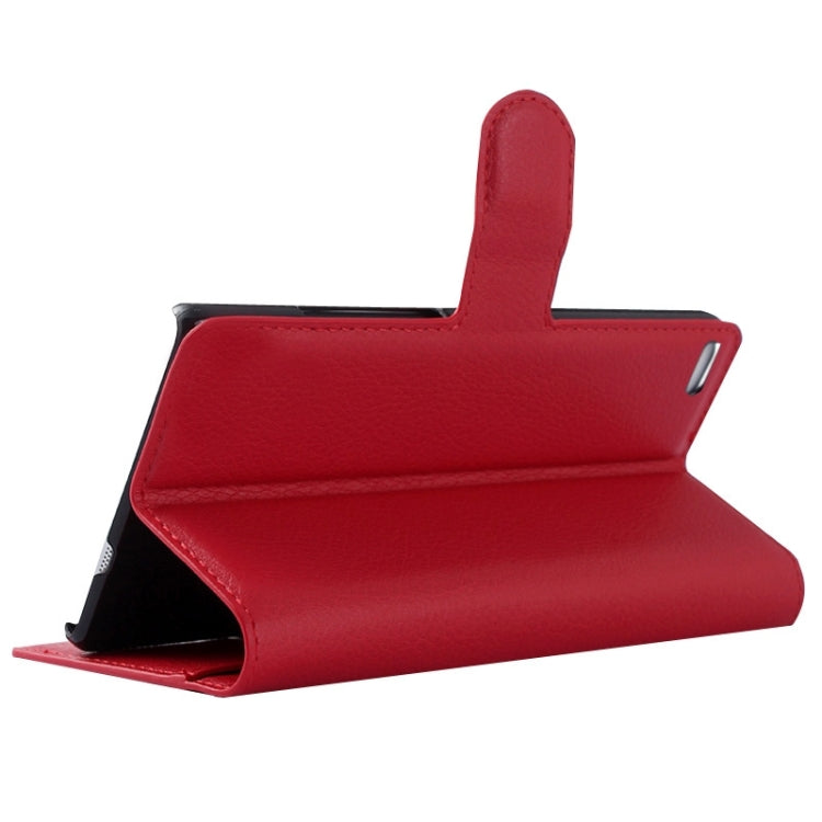 Lichee Texture Leather Case with Holder & Card Slots & Wallet for Huawei P8