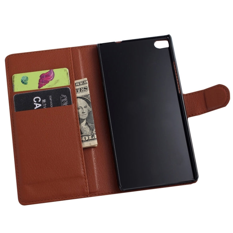 Lichee Texture Leather Case with Holder & Card Slots & Wallet for Huawei P8