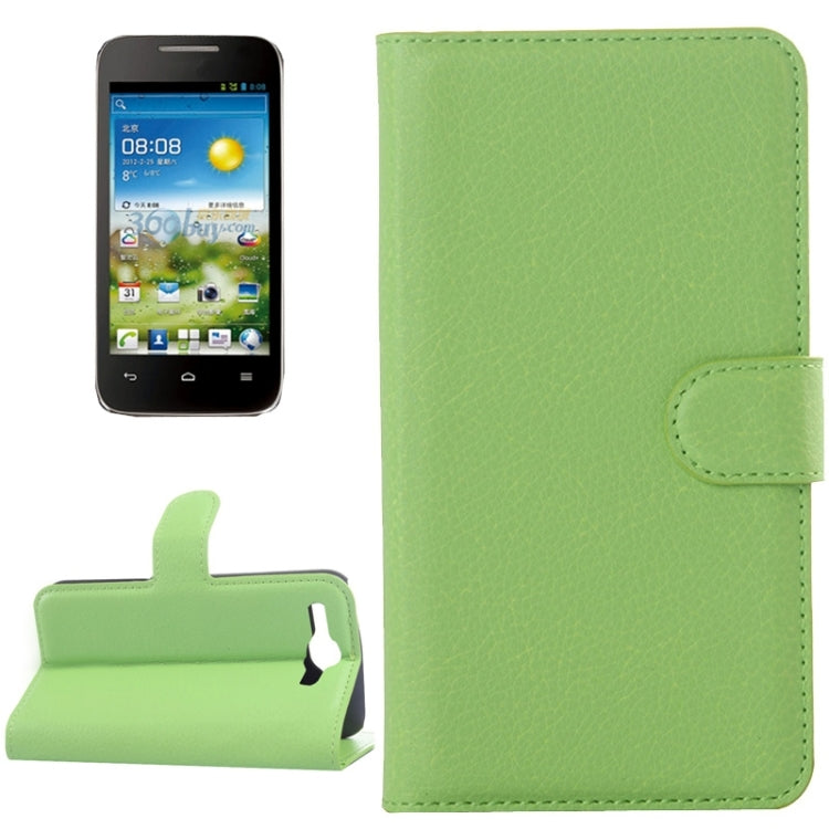 Lichee Texture Leather Case with Holder & Card Slots & Wallet for Huawei Ascend Y520