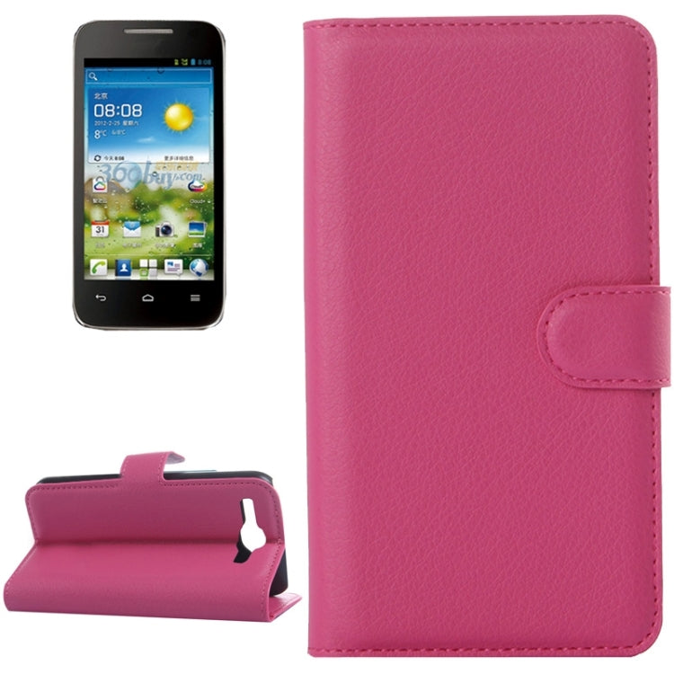 Lichee Texture Leather Case with Holder & Card Slots & Wallet for Huawei Ascend Y520