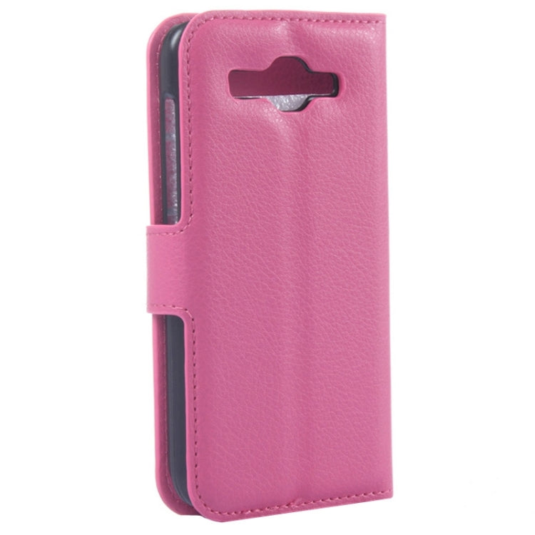 Lichee Texture Leather Case with Holder & Card Slots & Wallet for Huawei Ascend Y520