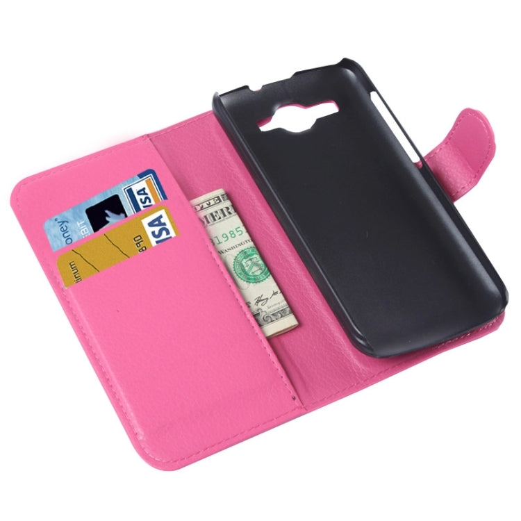 Lichee Texture Leather Case with Holder & Card Slots & Wallet for Huawei Ascend Y520