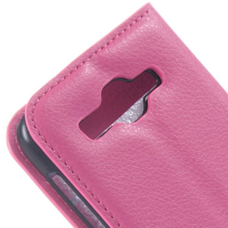 Lichee Texture Leather Case with Holder & Card Slots & Wallet for Huawei Ascend Y520
