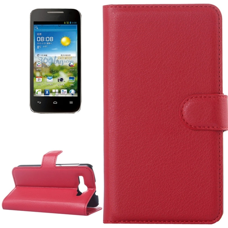 Lichee Texture Leather Case with Holder & Card Slots & Wallet for Huawei Ascend Y520