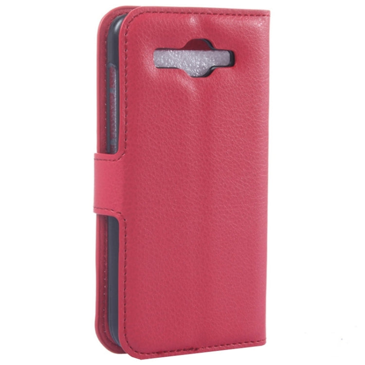 Lichee Texture Leather Case with Holder & Card Slots & Wallet for Huawei Ascend Y520