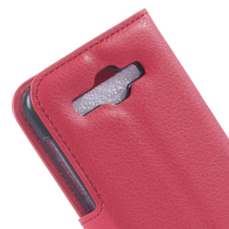 Lichee Texture Leather Case with Holder & Card Slots & Wallet for Huawei Ascend Y520