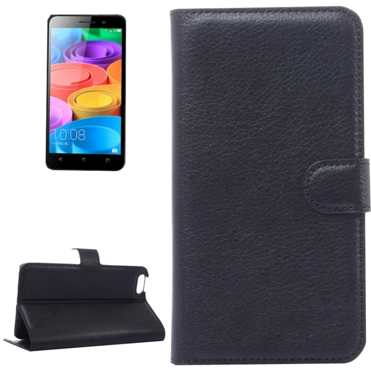 Litchi Texture Leather Case with Holder & Card Slots & Wallet for Huawei Honor 4X Play