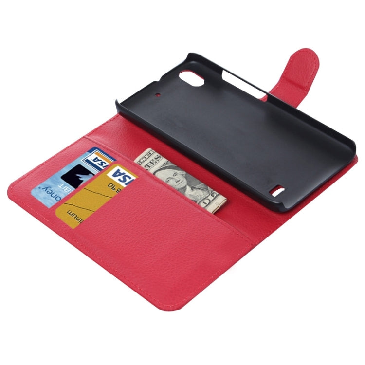 Litchi Texture Leather Case with Holder & Card Slots & Wallet for Huawei Honor 4 Play / Ascend G620s