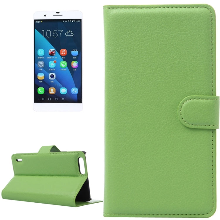 Litchi Texture Leather Case with Holder & Card Slots & Wallet for Huawei Honor 6 Plus