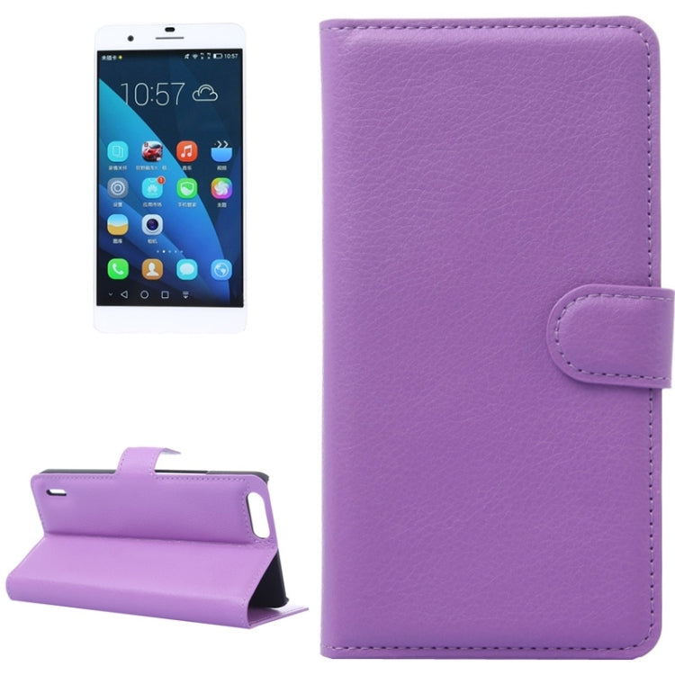 Litchi Texture Leather Case with Holder & Card Slots & Wallet for Huawei Honor 6 Plus