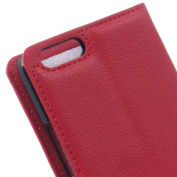 Litchi Texture Leather Case with Holder & Card Slots & Wallet for Huawei Honor 6 Plus